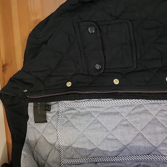 J. Crew Women's Black Mercantile Quilted Field Jacket - Size Petite Small - Picture 7 of 11